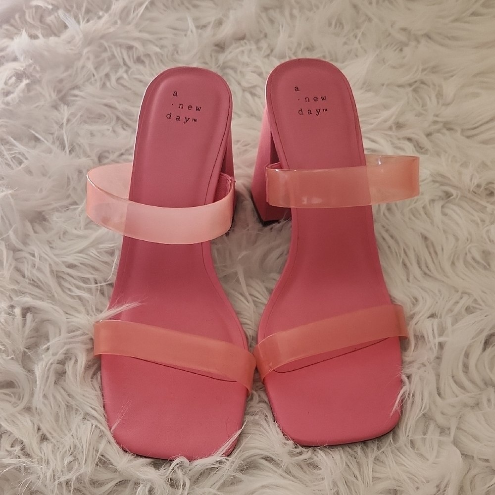 A New Day Women's Pink Heeled Sandals